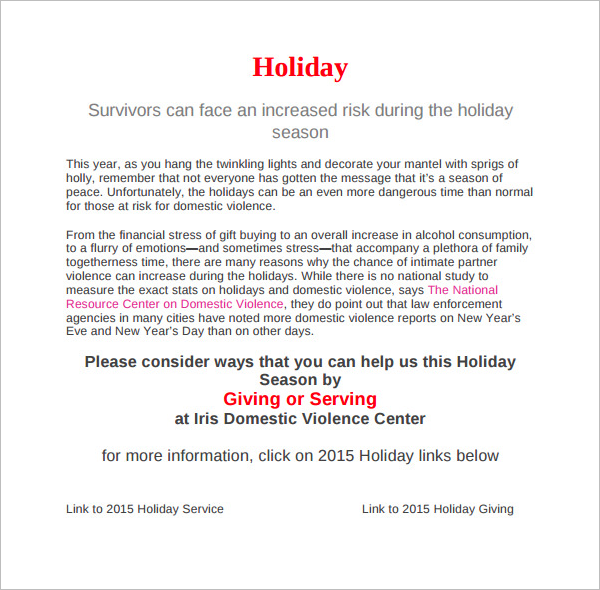 Download Holiday Memo Template