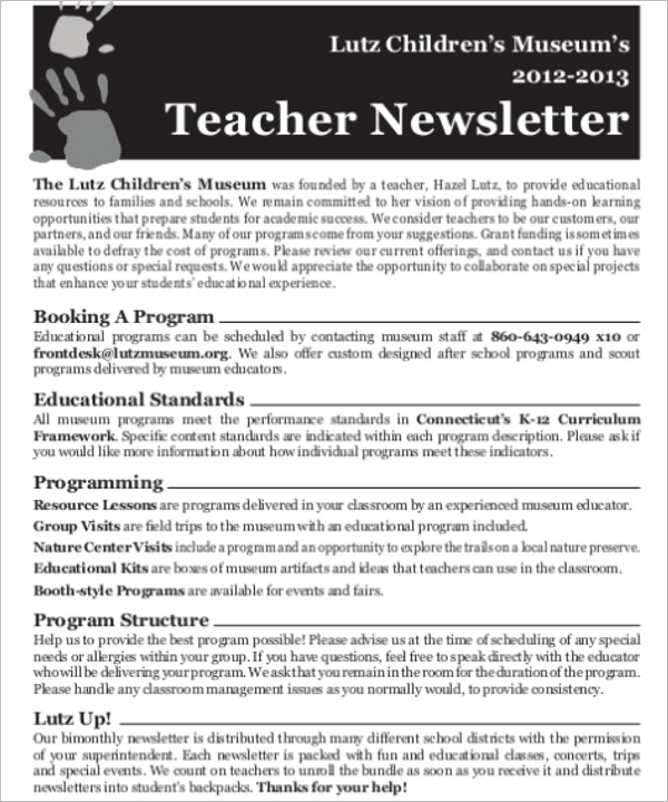 Elementary Teacher Newsletter Template