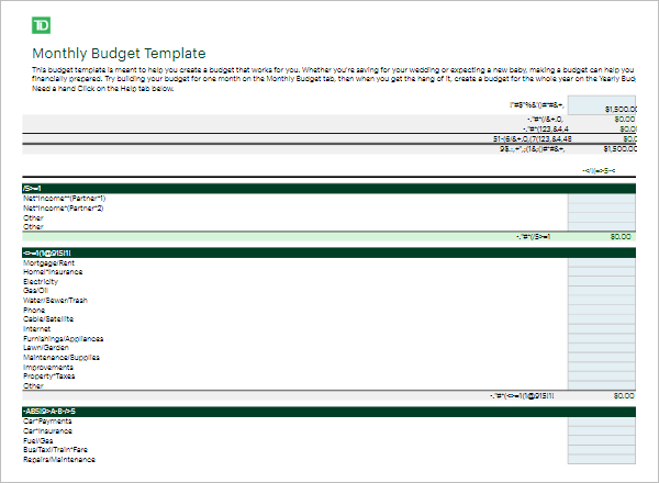 Monthly Budget Analysis Template