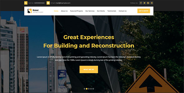 Construction HTML Page Template