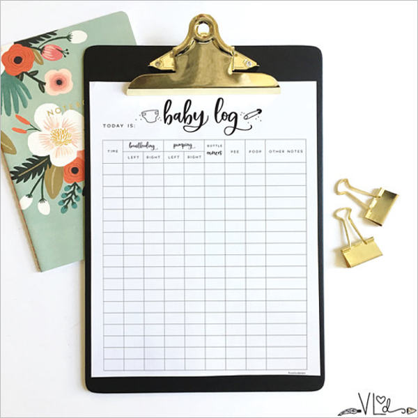 Daily Baby Log Template
