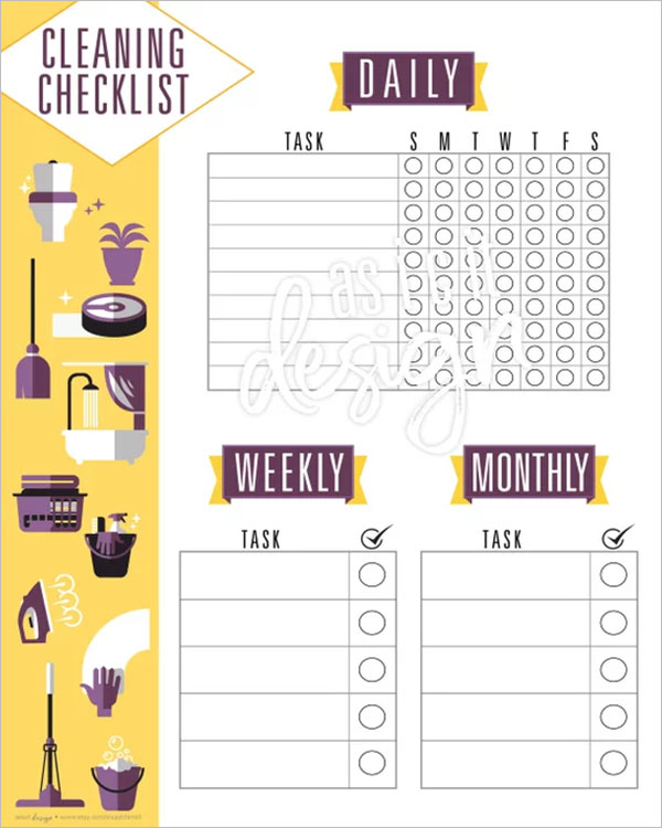 43+ Cleaning Checklist Templates Free PDF, Word, Excel Formats