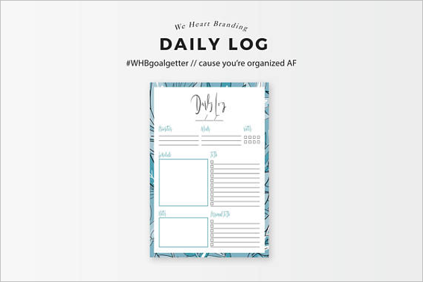 Daily Planner Log Template