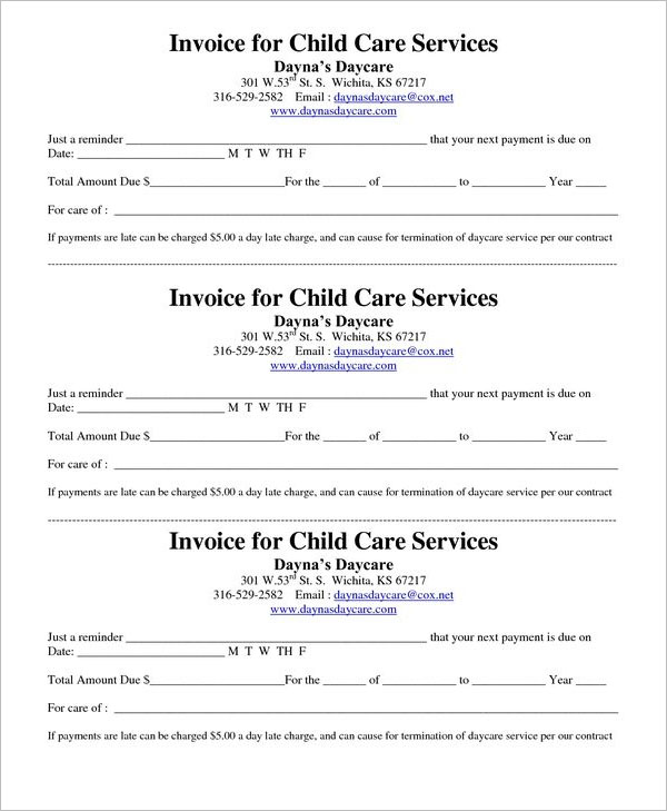 Day Care Tax Receipt Template
