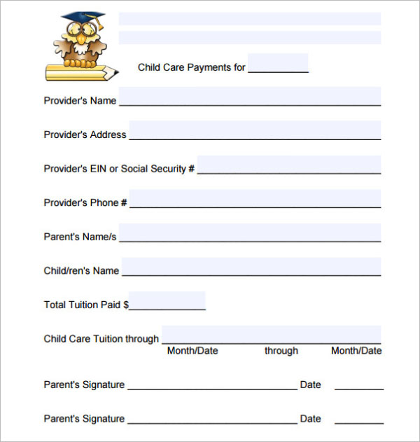 Daycare Payment Receipt Template