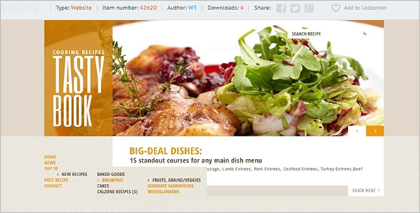 Editable Food Recipes Website Template