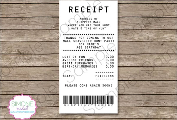 Example ForÂ Electronic Receipt Template