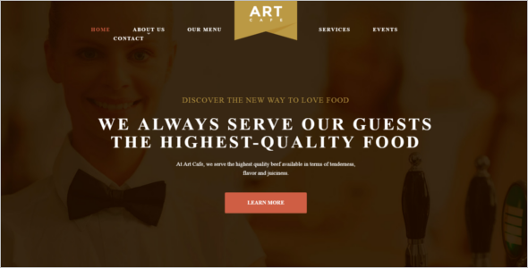 Example Of Cafe Website Theme