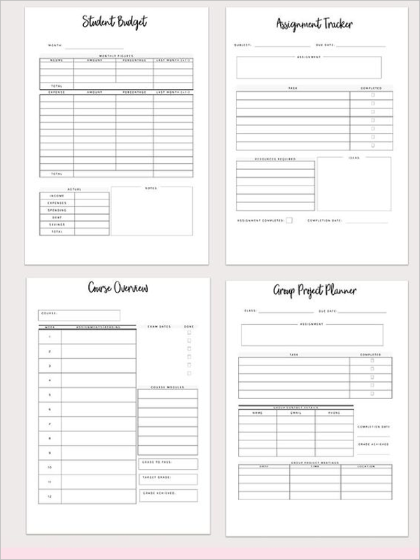 Example Of Student Budget Template