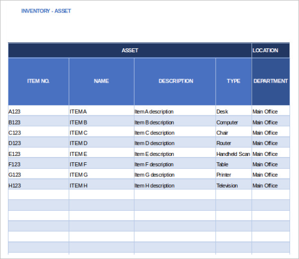 Free Cash Flow Inventory Tracker Template