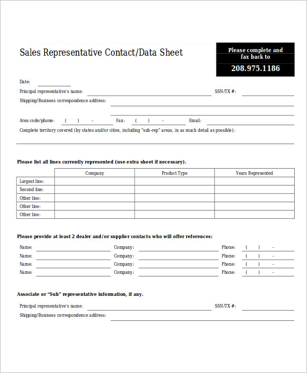 Free Sales Sheet Template