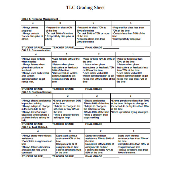 34+ Free Grade Sheet Templates PDF, Excel, Word Formats