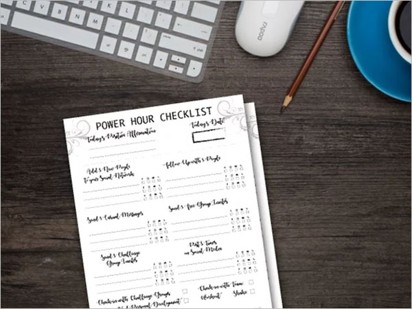 Hourly Checklist Template