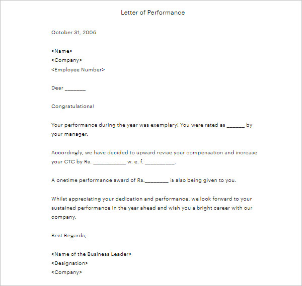 Increment Promotion Letter Example