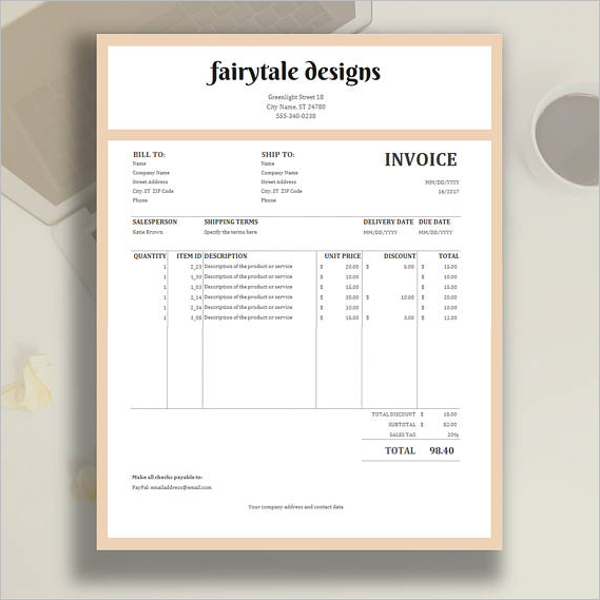 Inventory Invoice Tracking Template