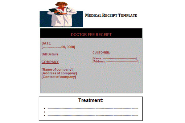 MS Word Medical Receipt Template