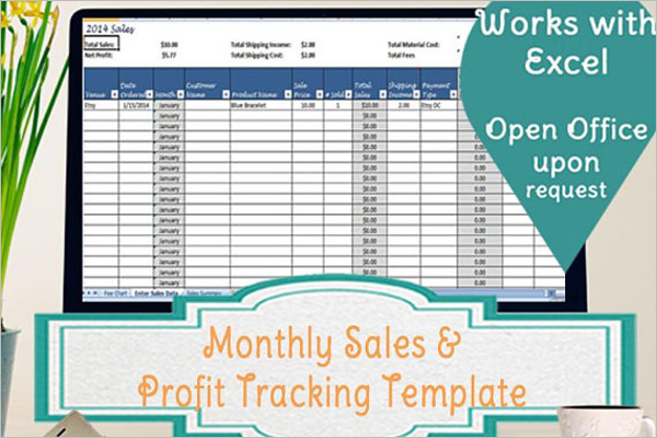 Monthly Sales Tracker Template Speardsheet