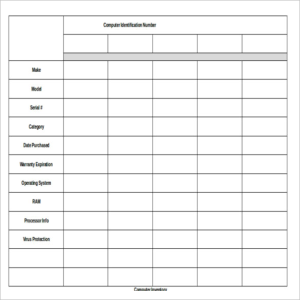 Ms Excel Computer Inventory Template
