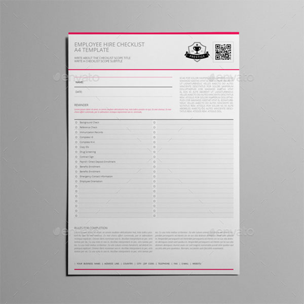 New Hire Checklist Template InDesign