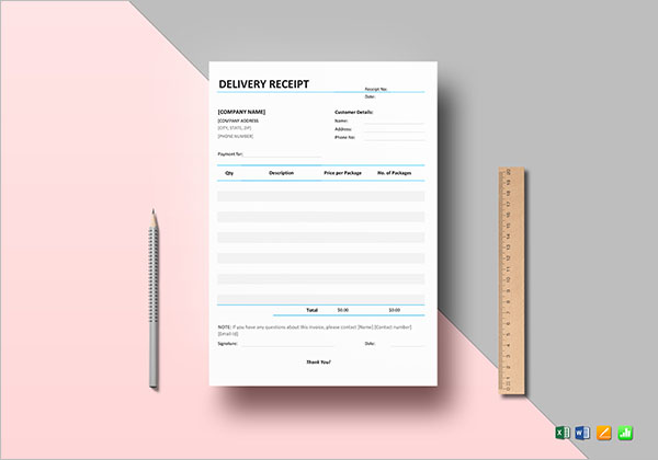 Package Delivery Receipt Template