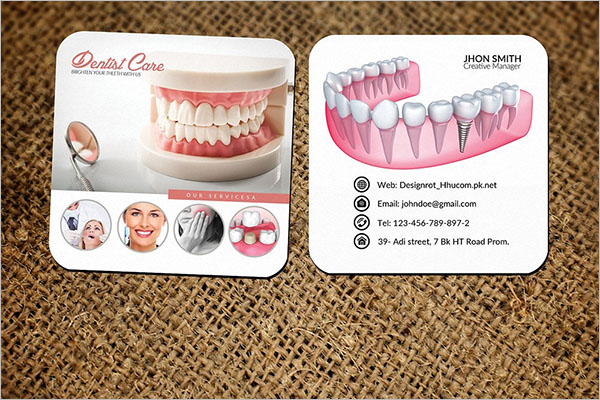 Photorealistic Dental Care Business Card Template