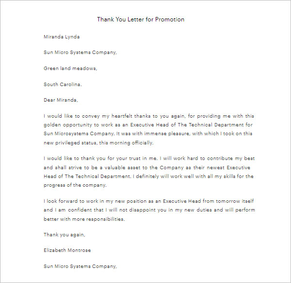 Promotion Letter PDF Template