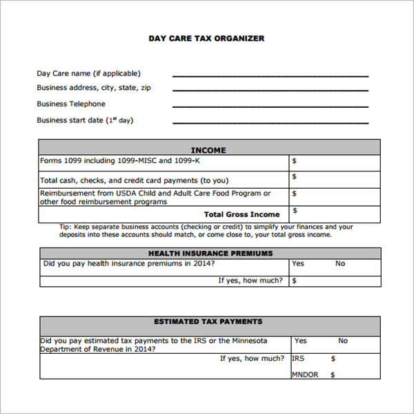 Tax Receipt Template Word