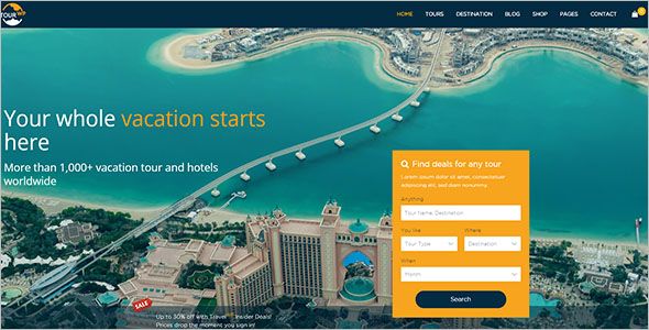 Travel Booking Website WordPress Theme