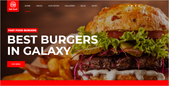 Website Template For Fast Food