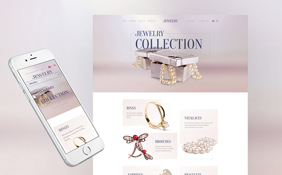 Jewelry Collection Responsive Shopify Template 