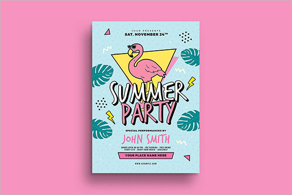90's Summer Party Flyer Design