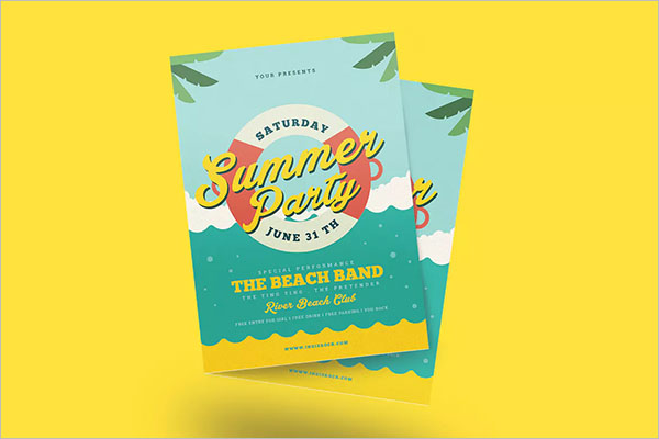 AI Summer Party Flyer Template