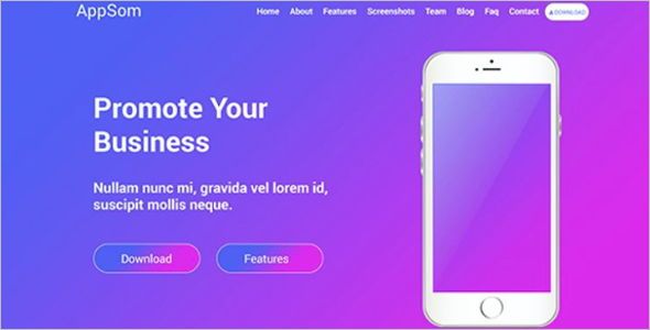Bootstrap Mobile Application Template
