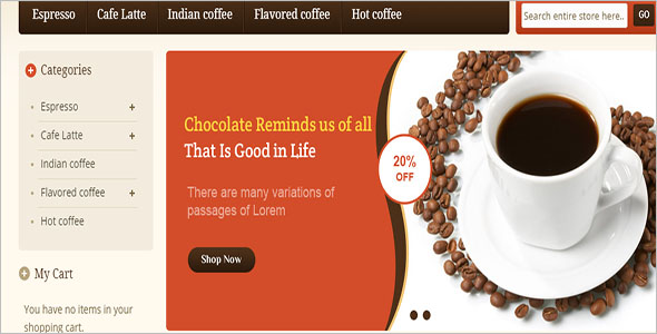 Coffee Order Magento Template