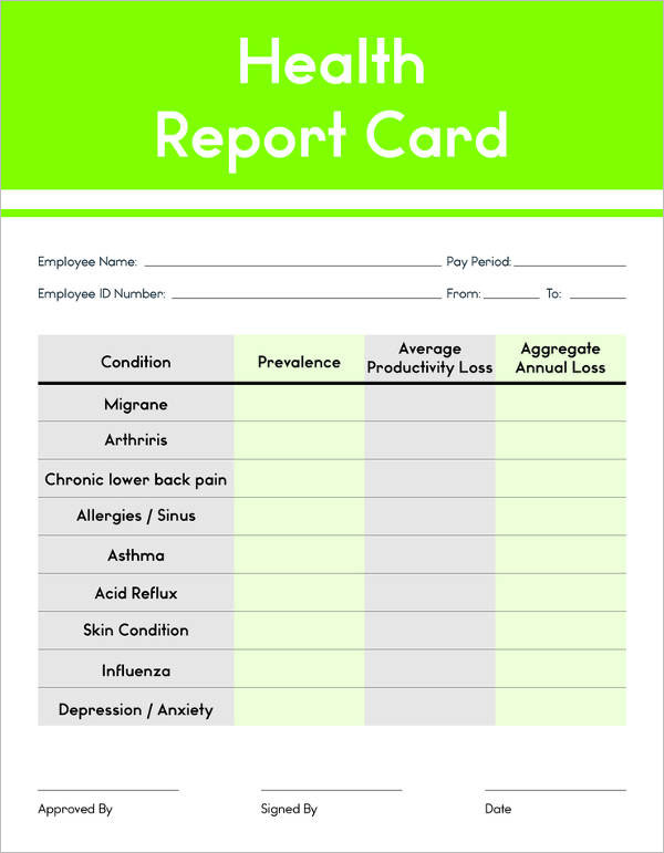 Employee Medical Report Template