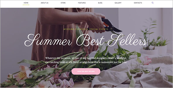 Flowers Seller Website Template For Birthday Party
