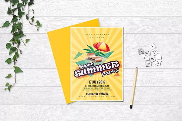 Free Beach Summer Party Flyer Design