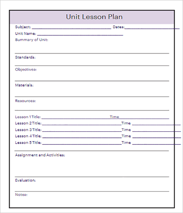 Free Lesson Plan Template