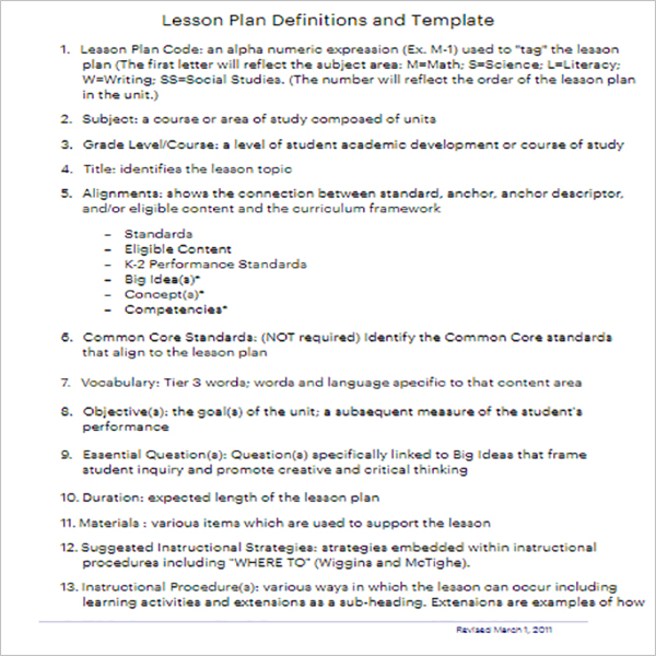 Lesson Plan Template PDF