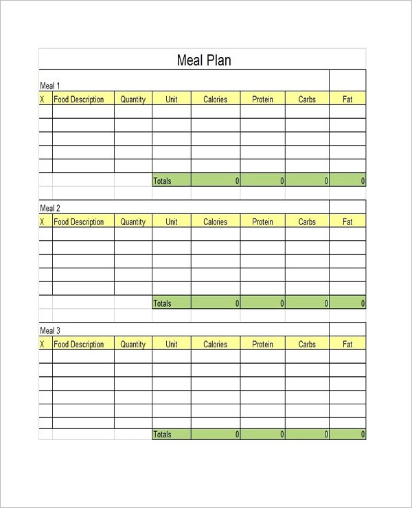 43+ Meal Planning Templates Free PDF, Doc, Excel Format Ideas