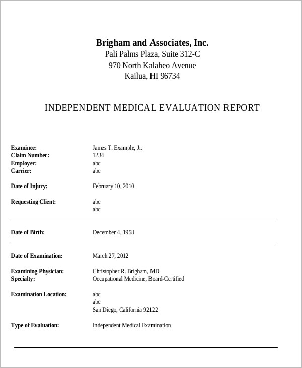 Medical Report Template Download