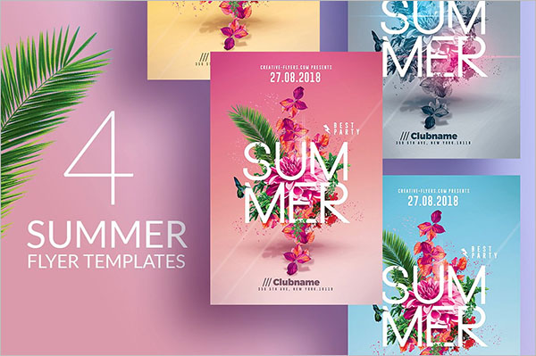 Multi Color Summer Party Flyer Template