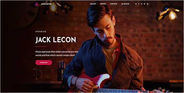One Page Music Bootstrap Template