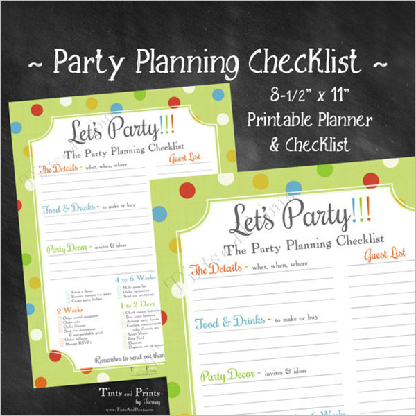 Party Planning Checklist PDF Template