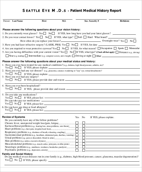 Patient Medical Report Template