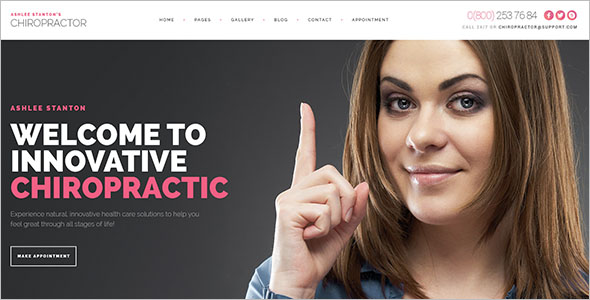 Physiotherapy & Chiropractor WordPress PSD Template