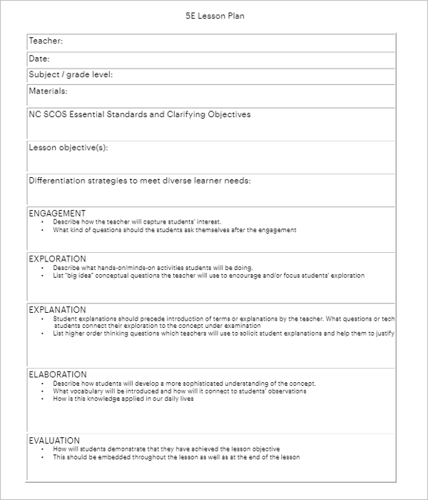 22+ Lesson Plan Templates Free PDF, Word Formats