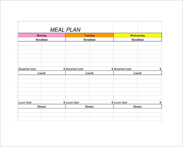 43+ Meal Planning Templates Free PDF, Doc, Excel Format Ideas