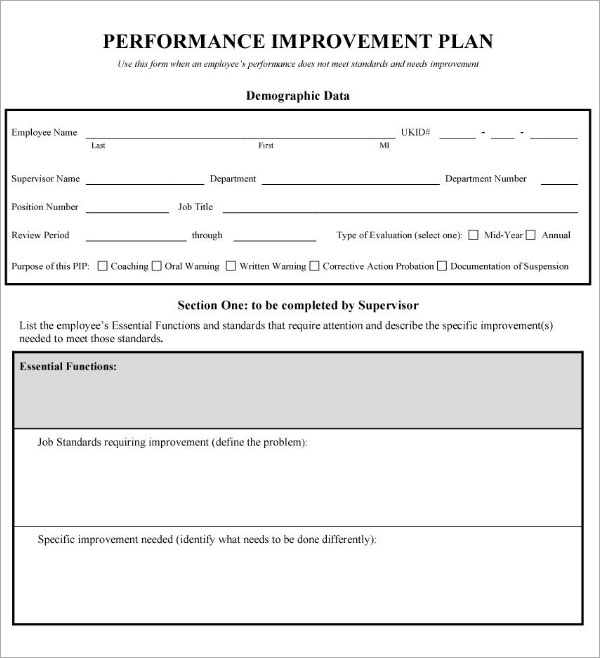 Simple Performance Development Plan Template