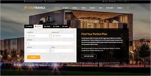 Travel, Tour, Hotel Booking HTML5 Template